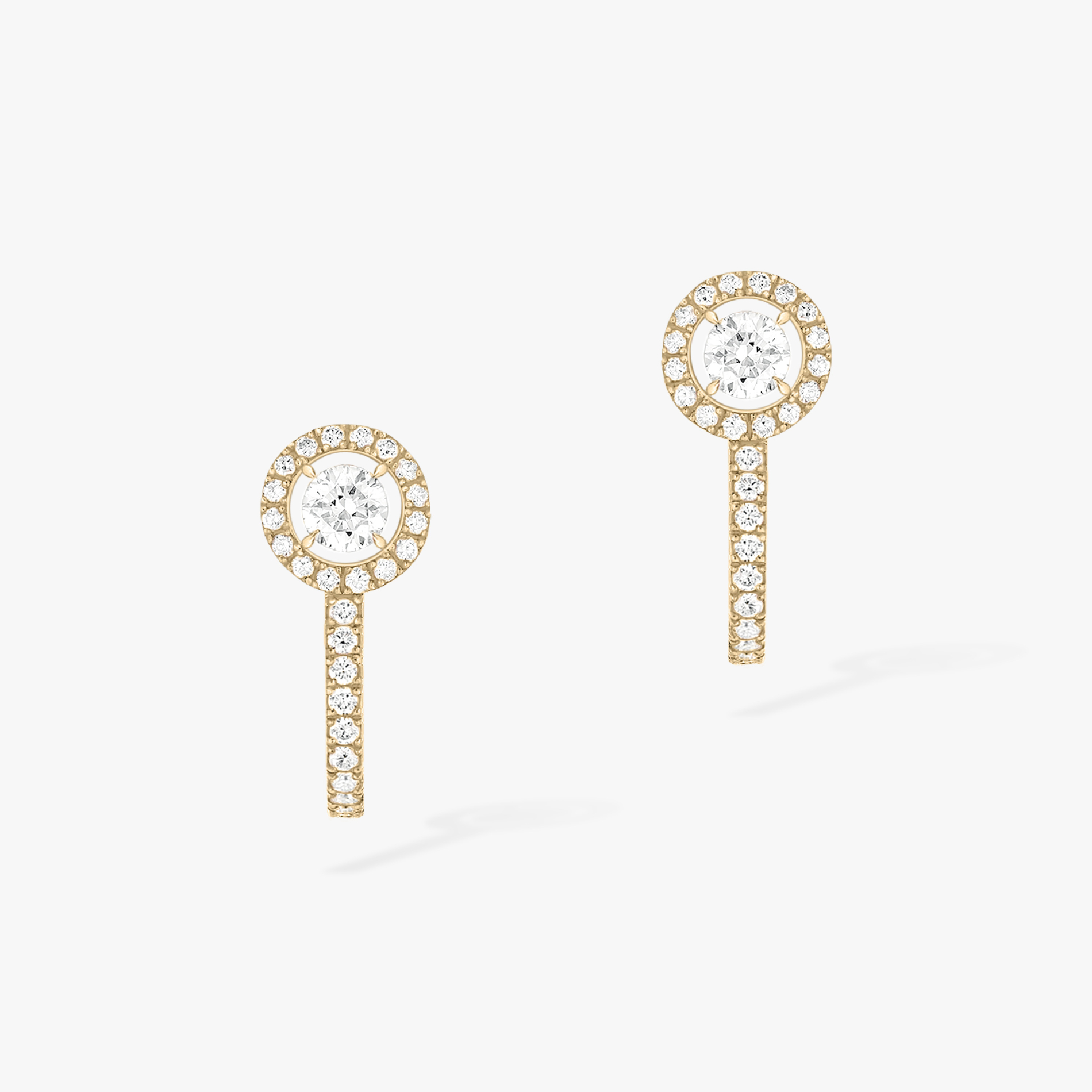 Boucles d'oreilles Femme Or Jaune Diamond Joy Hoop Earrings Round Diamonds 2x0,10ct 07482-YG