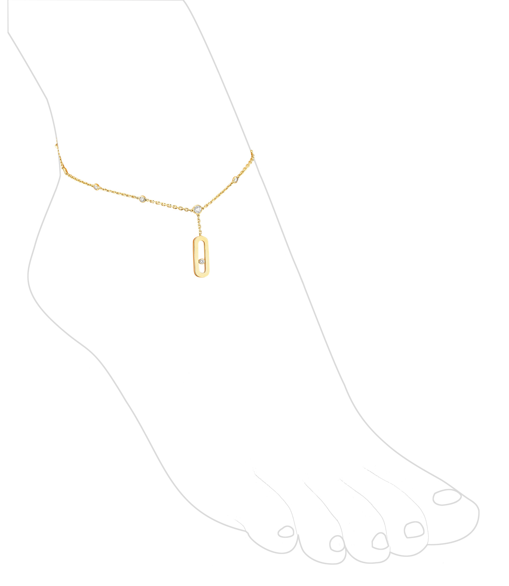 Move Uno脚踝链  黄金 钻石  她的珍礼 手链 10100-YG