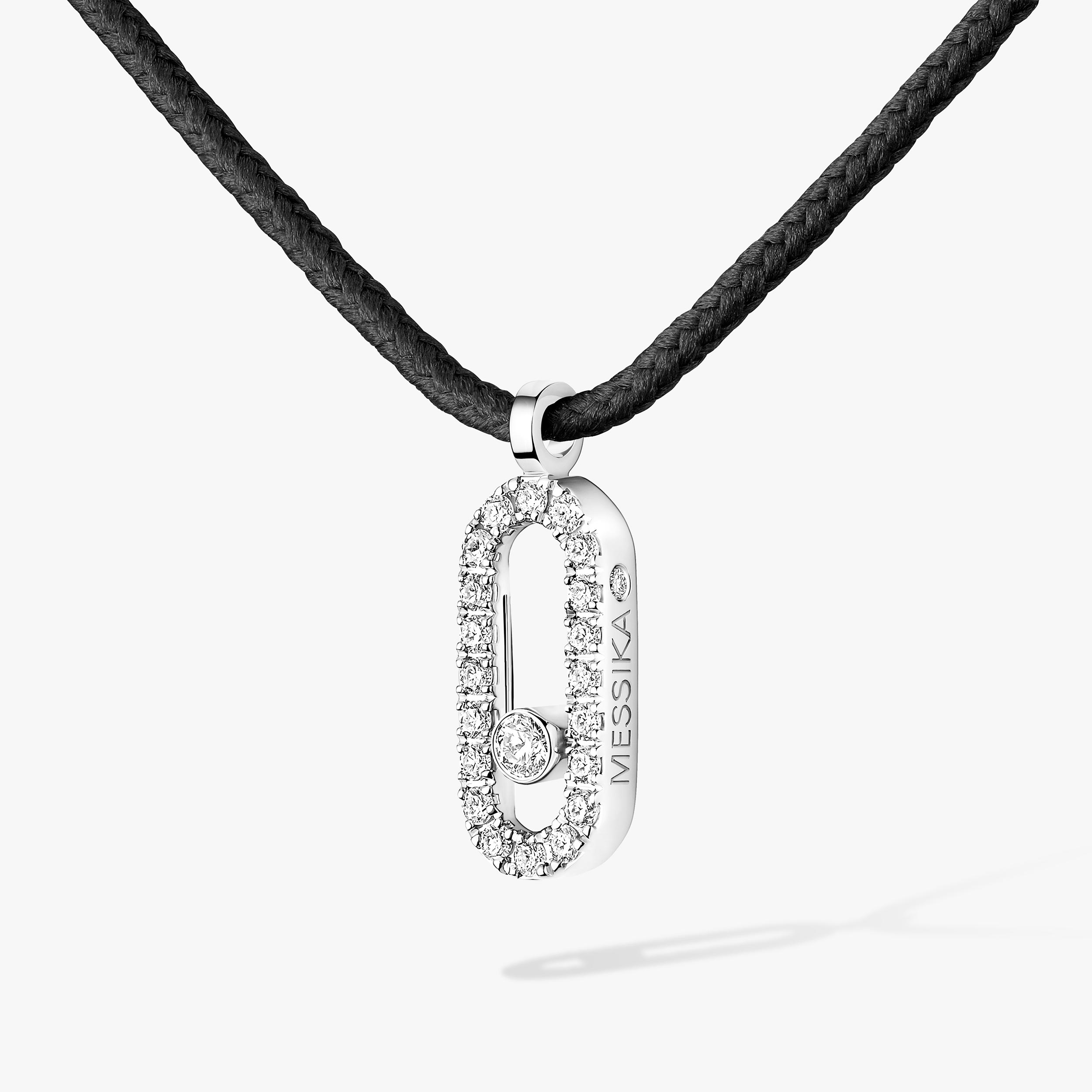 Messika梅西卡CARE(S) 密镶钻石黑色绳圈 白金 钻石  她的珍礼 项链 14142-WG