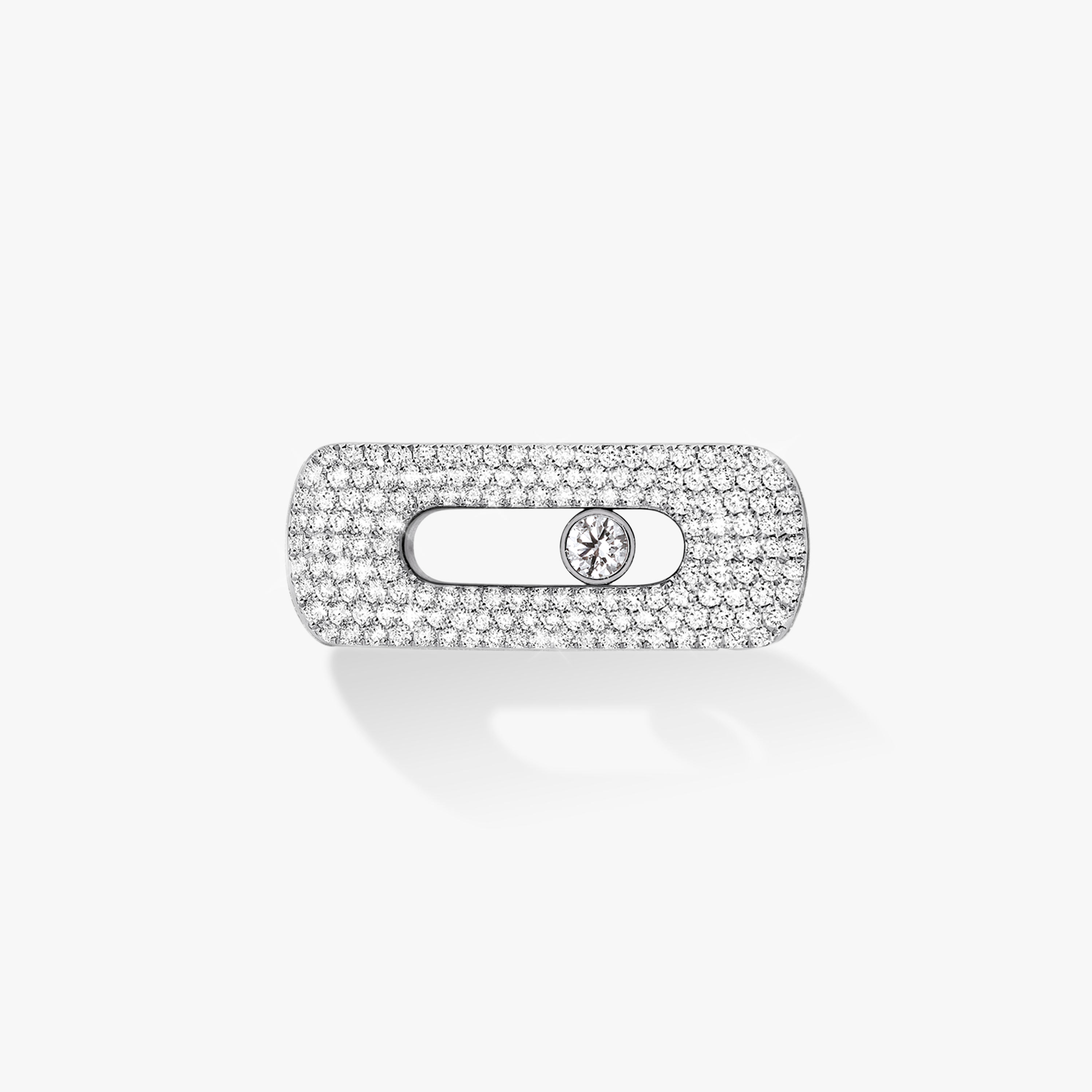 Motif My Move-Or Blanc Pavé Pavé White Gold Mixed Bracelet 30004-WG