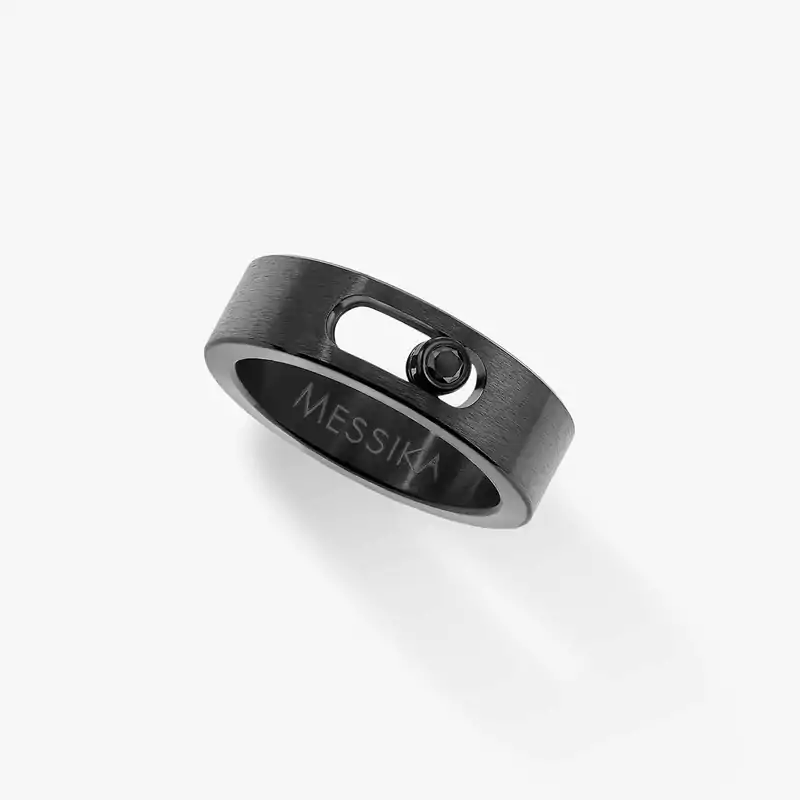 Move Titanium黑色钛金小号款 Black Titanium Diamond For Him Ring 07165-TB