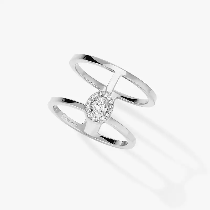 Glam'Azone双圈 White Gold Diamond For Her Ring 06173-WG