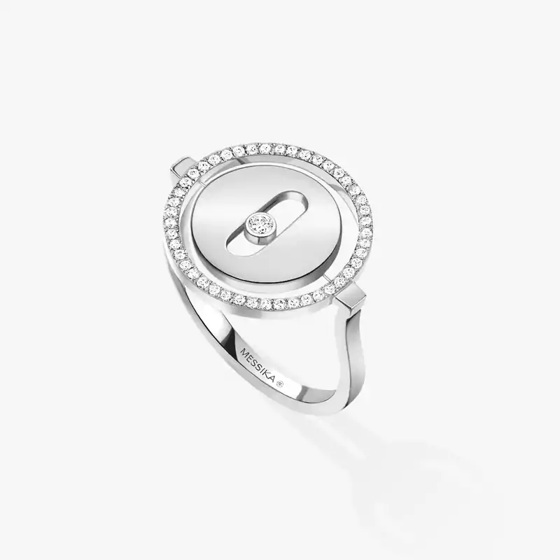 Lucky Move系列戒指小号款 White Gold Diamond For Her Ring 07470-WG