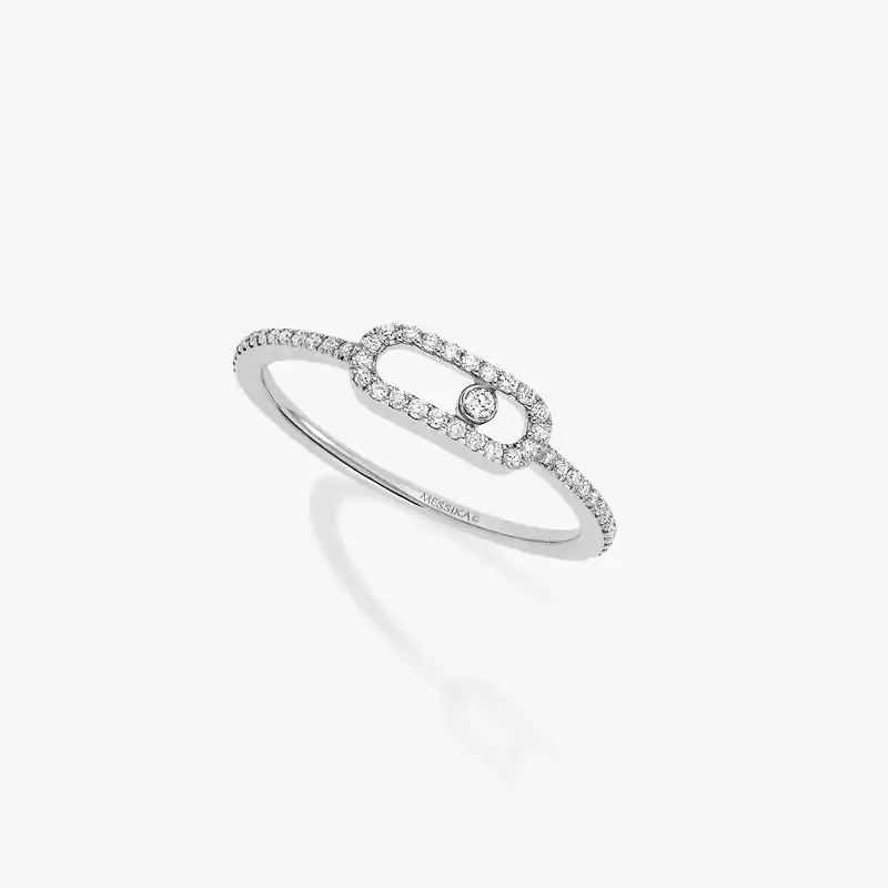 Move Uno密镶钻石 White Gold Diamond For Her Ring 05630-WG