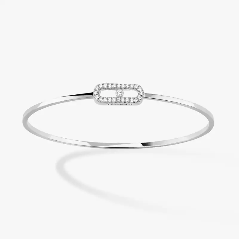 Move Uno密镶钻石弹性细手镯 White Gold Diamond For Her Bracelet 11134-WG