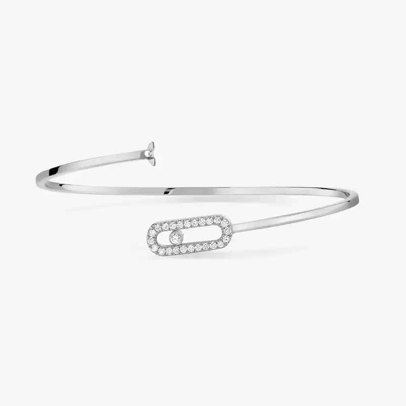 Move Uno密镶钻石弹性细手镯 White Gold Diamond For Her Bracelet 11134-WG