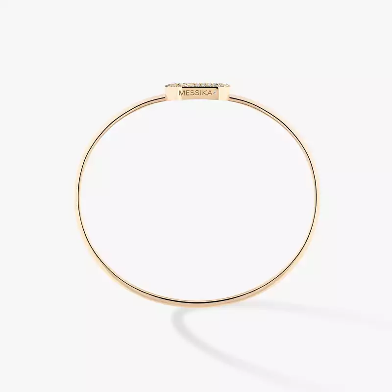 Move Uno密镶钻石弹性细手镯 中号款 Yellow Gold Diamond For Her Bracelet 12057-YG