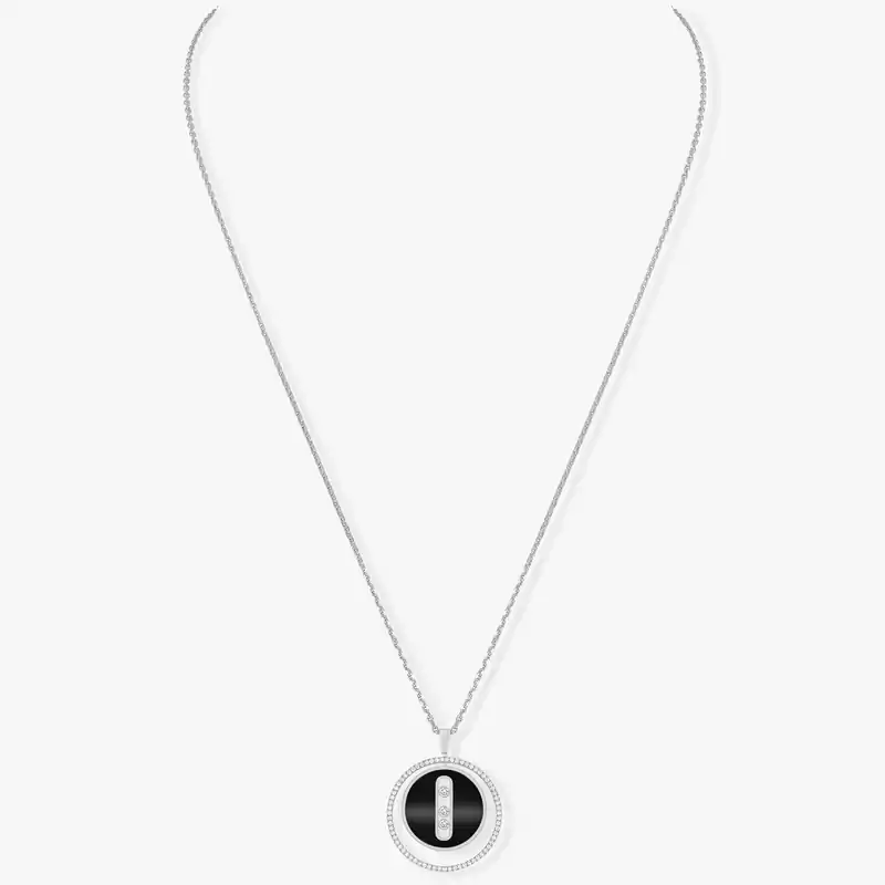 Lucky Move缟玛瑙中号款 白金 钻石  她的珍礼 项链 10838-WG