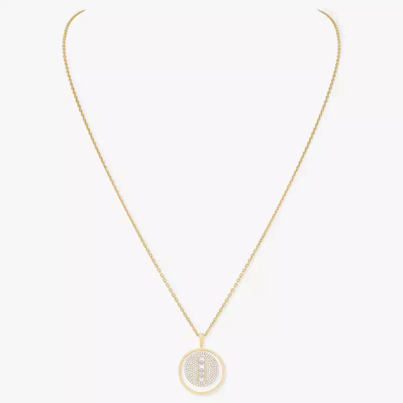 Lucky Move系列密镶钻石中号款 黄金 钻石  她的珍礼 项链 07395-YG