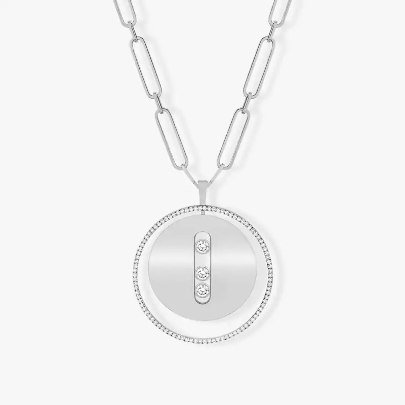 Lucky Move Long Necklace LM White Gold For Her Diamond Necklace 10126-WG