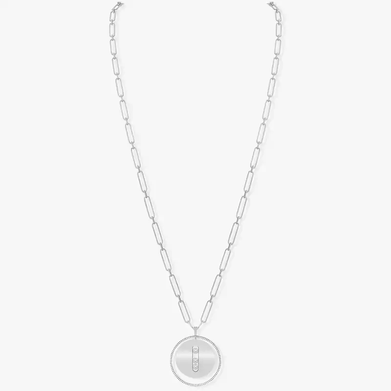 Lucky Move Long Necklace LM White Gold For Her Diamond Necklace 10126-WG