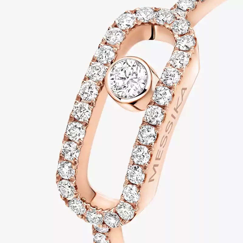 Move Uno密镶钻石大号款 Pink Gold Diamond For Her Ring 12113-PG