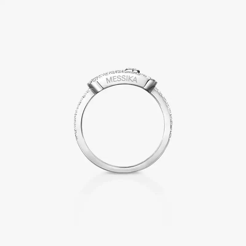Move Uno密镶钻石大号款 White Gold Diamond For Her Ring 12113-WG
