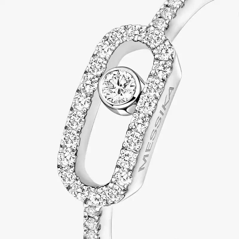 Move Uno密镶钻石 White Gold Diamond Femme Ring 05630-WG