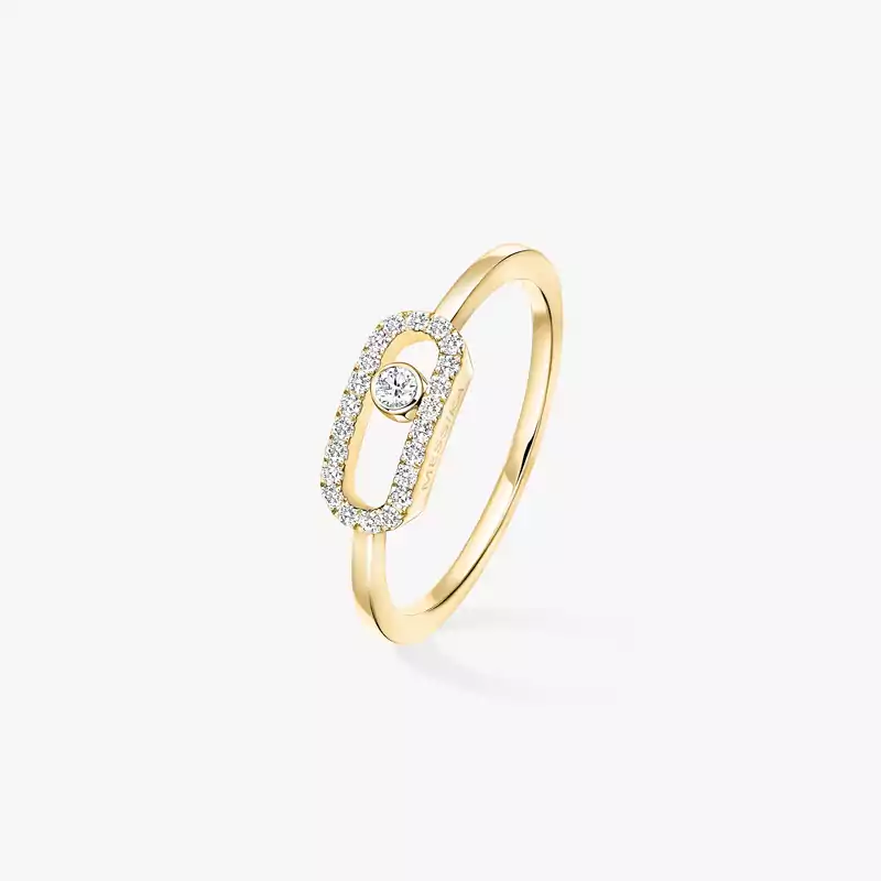 Move Uno Yellow Gold Diamond Femme Ring 04705-YG
