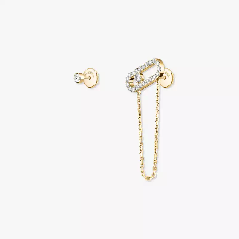 Move Uno Kette und Ohrstecker Für sie Diamant Ohrringe Gelbgold 12146-YG