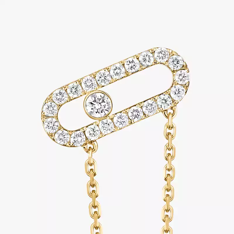 Move Uno Kette und Ohrstecker Für sie Diamant Ohrringe Gelbgold 12146-YG
