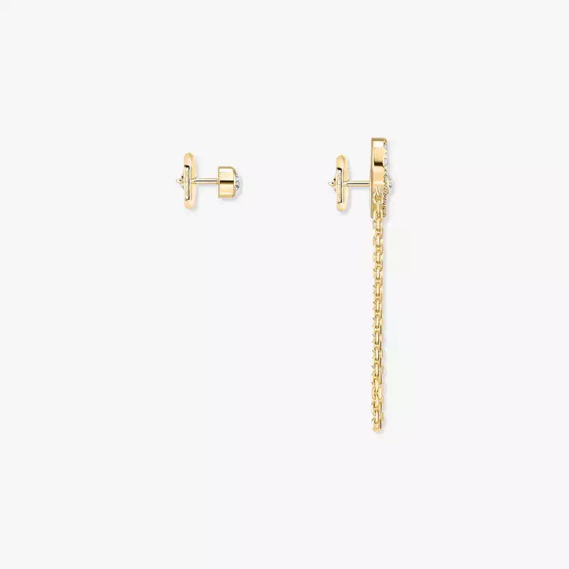 Move Uno Kette und Ohrstecker Für sie Diamant Ohrringe Gelbgold 12146-YG