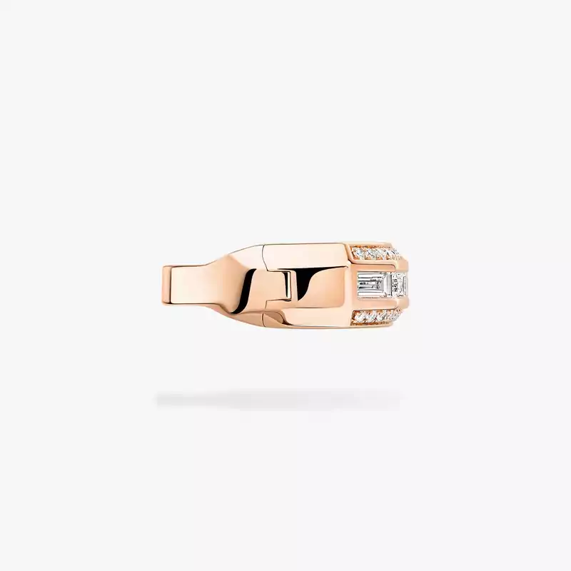 Pendiente Mujer Oro rosa Diamante Pendientes de clip Groove 13672-PG