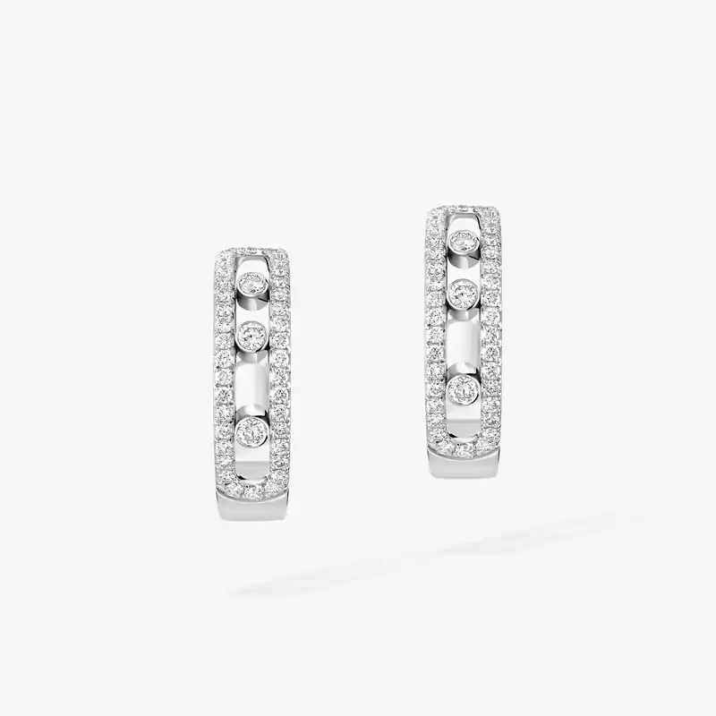 Créoles Move Pavées Für sie Diamant Ohrringe Weißgold 04993-WG