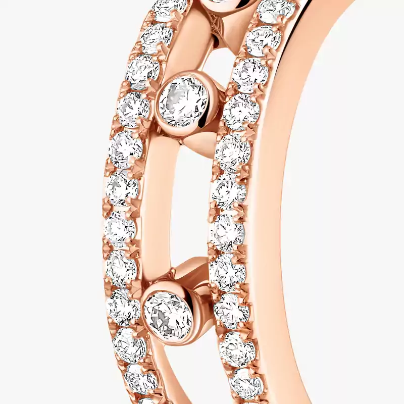 Move Pavé Hoop Pink Gold For Her Diamond Earrings 04993-PG