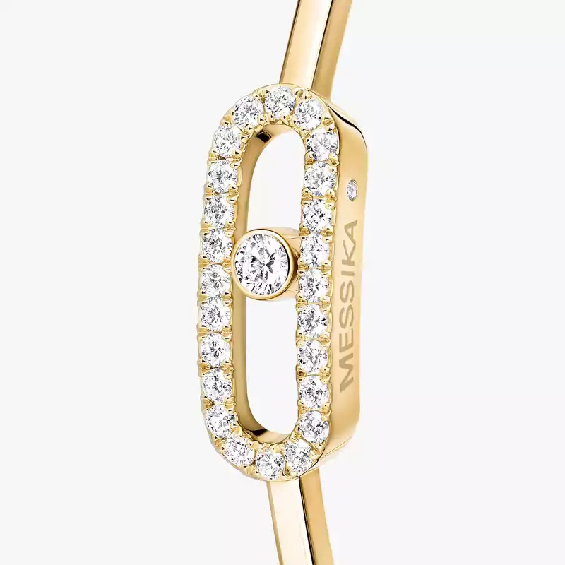 Move Uno Creolen GM Für sie Diamant Ohrringe Gelbgold 12468-YG