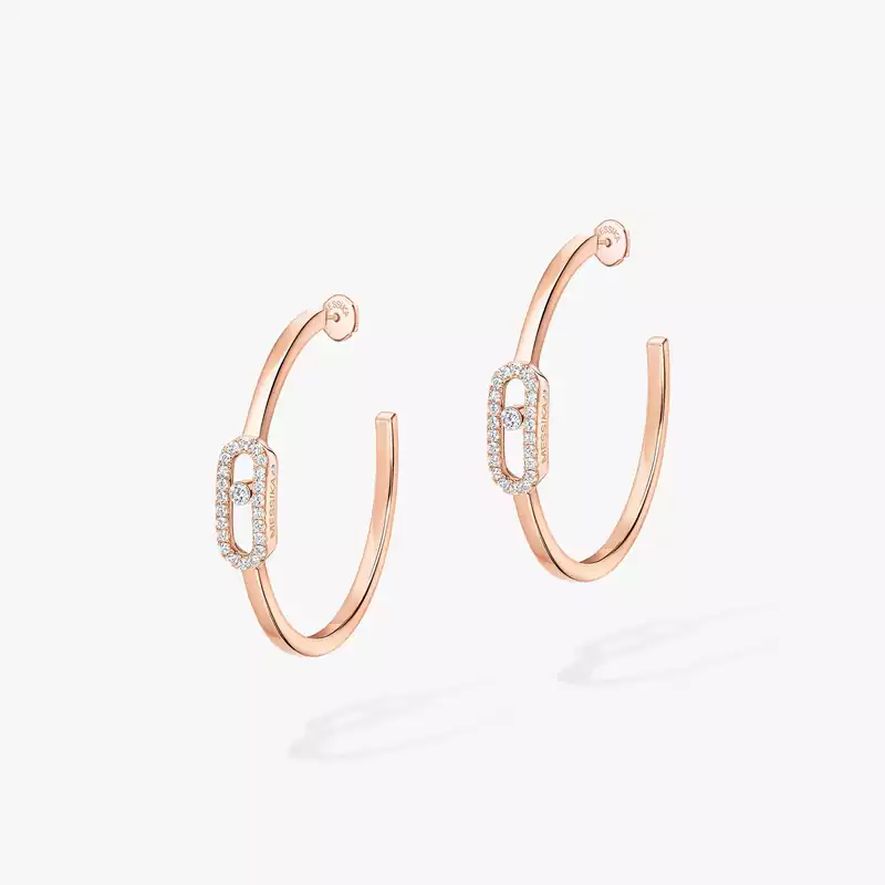 Move Uno Creolen KM Für sie Diamant Ohrringe Roségold 12485-PG