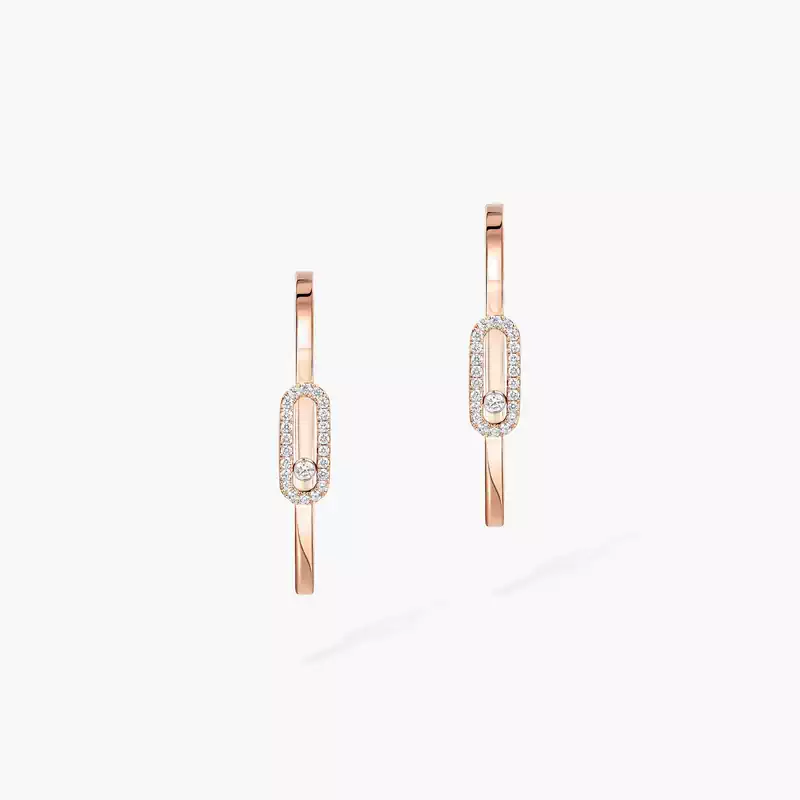 Move Uno Creolen KM Für sie Diamant Ohrringe Roségold 12485-PG