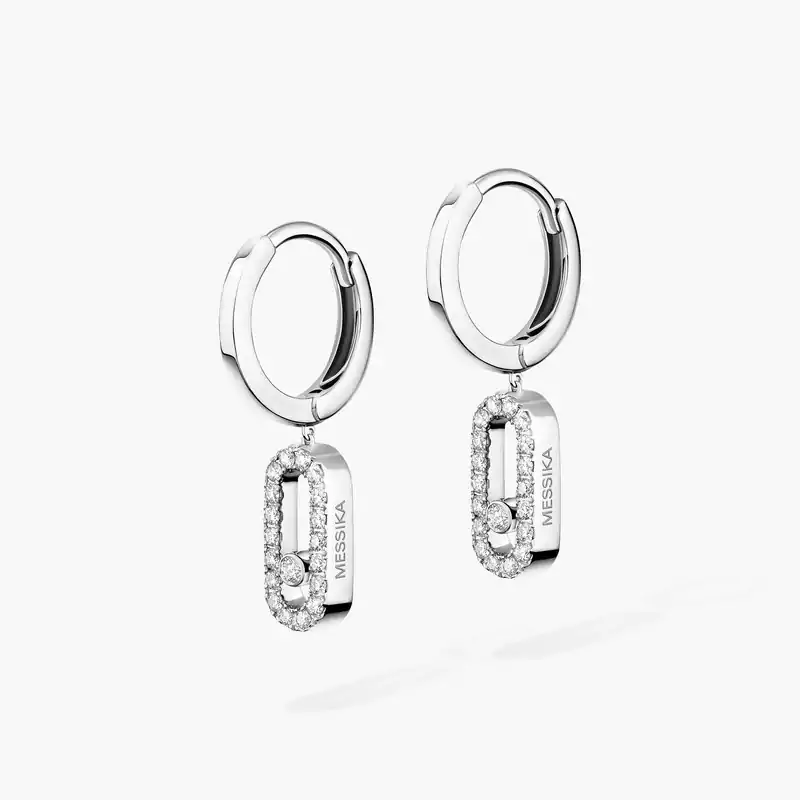 Move Uno Creolen Für sie Diamant Ohrringe Weißgold 12037-WG