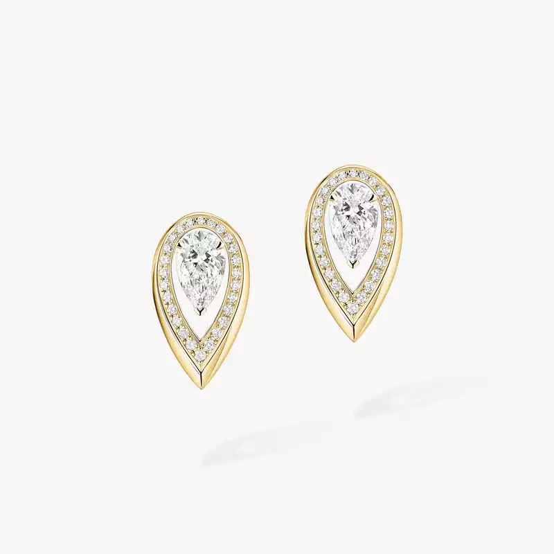 Fiery 0,40 kt Für sie Diamant Ohrringe Gelbgold 14377-YG