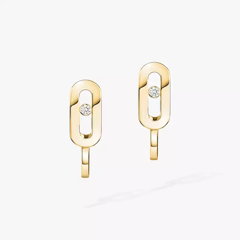 Move Uno Mini-Creolen  Für sie Diamant Ohrringe Gelbgold 10050-YG