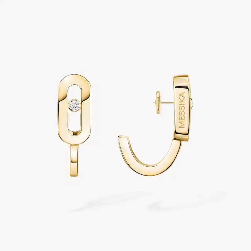 Move Uno Mini-Creolen  Für sie Diamant Ohrringe Gelbgold 10050-YG