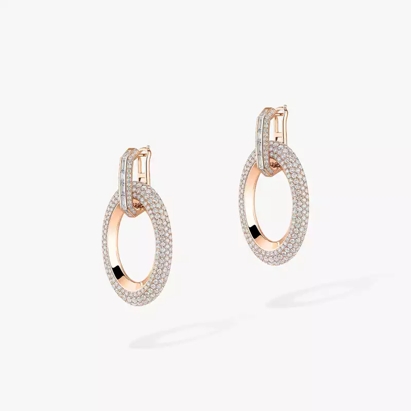 Pendiente Mujer Oro rosa Diamante Groove 13470-PG