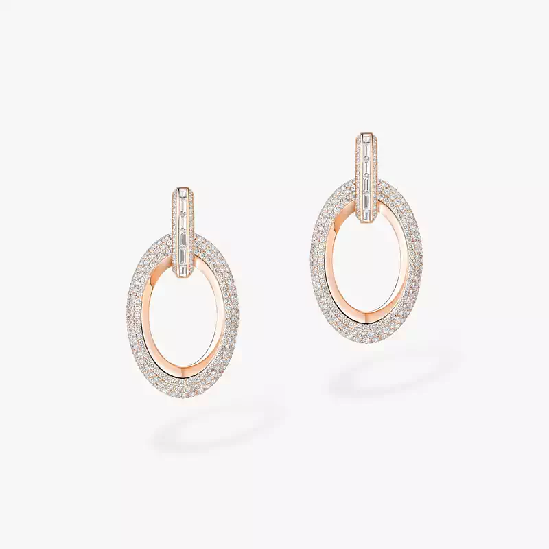 Pendiente Mujer Oro rosa Diamante Groove 13470-PG