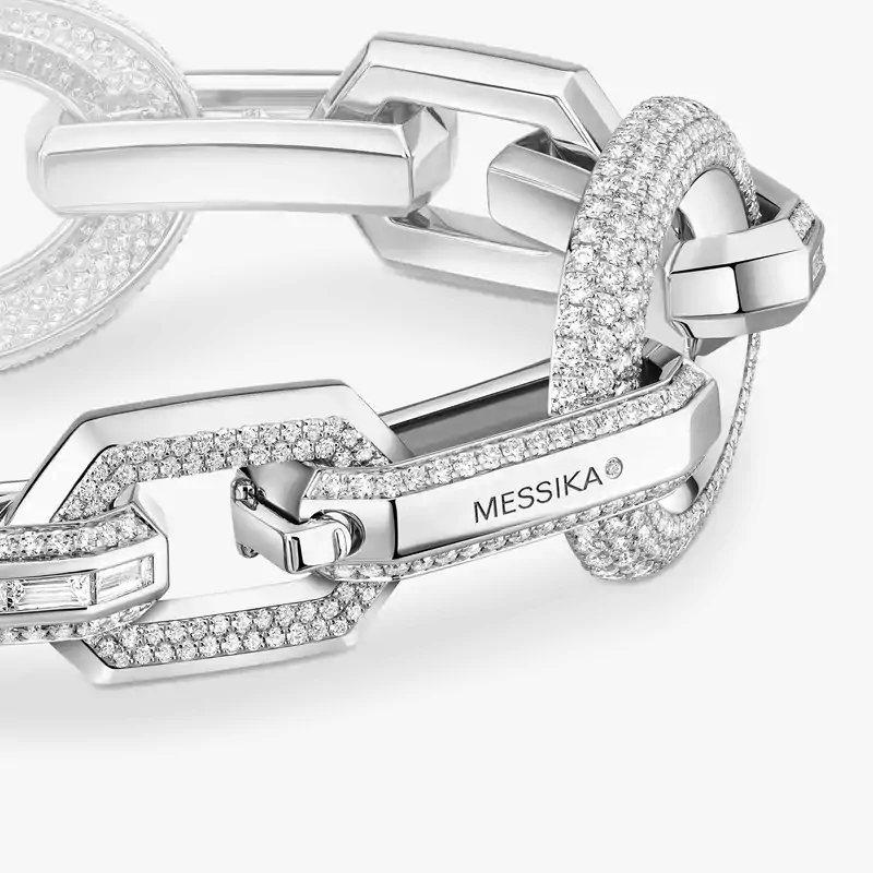 Groove Für sie Diamant Armband Weißgold 13498-WG