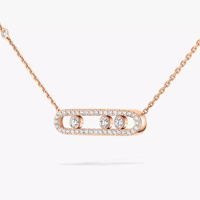 Baby Move Mit Diamanten ausgefasst Für sie Diamant Kette Roségold 04322-PG