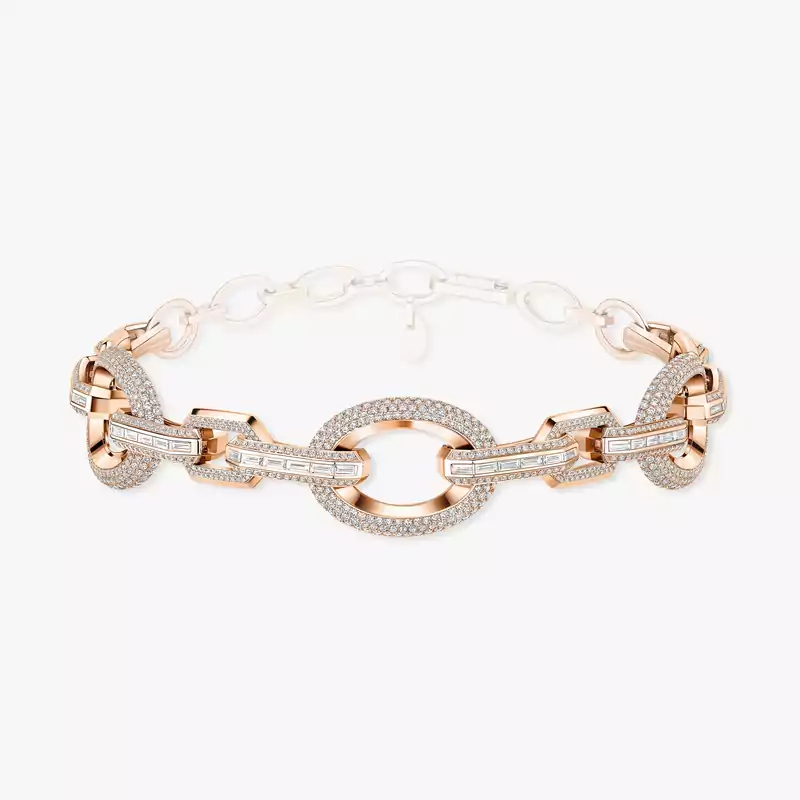 Groove Choker Pink Gold For Her Diamond Necklace 14036-PG
