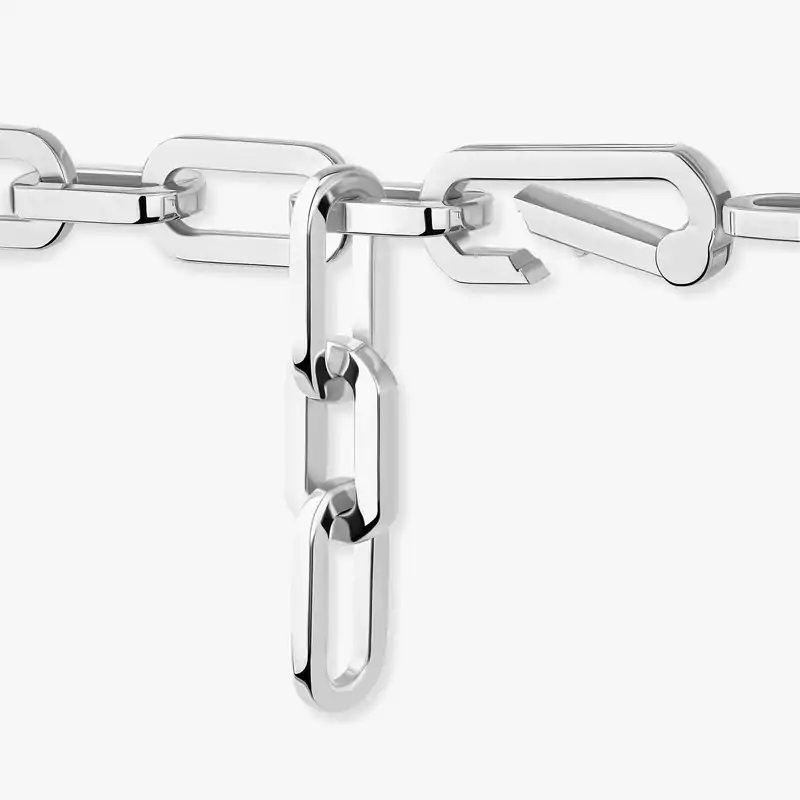 Move Link三圈 White Gold Diamond Mixed Necklace 14437-WG