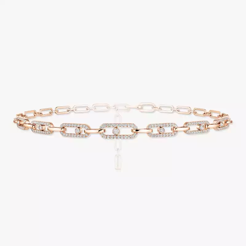 Move Link Multi-Choker Für sie Diamant Kette Roségold 12010-PG