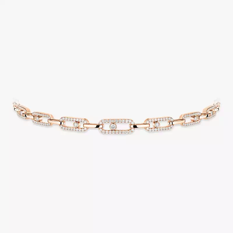 Move Link Multi-Choker Für sie Diamant Kette Roségold 12010-PG