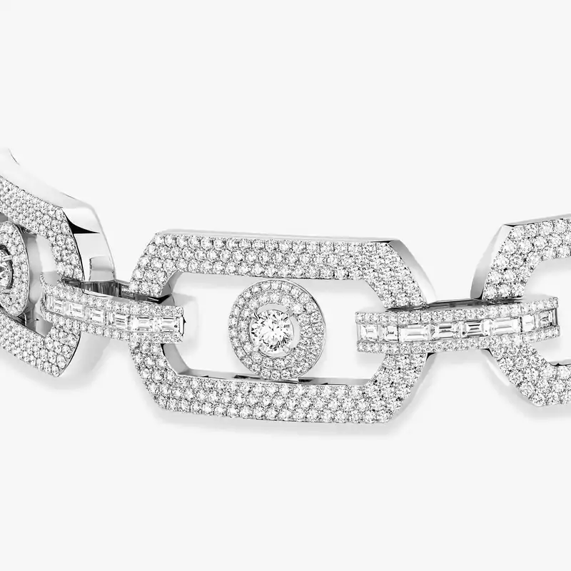 Collier Femme Or Blanc Diamant Choker So Move Max Pavé 14240-WG