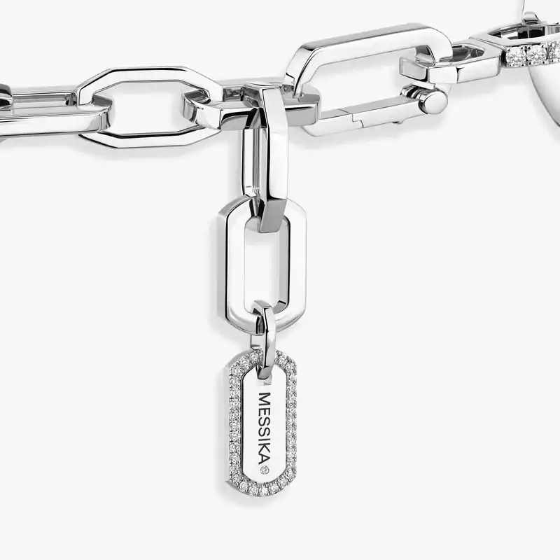 Collier Femme Or Blanc Diamant Choker So Move Max Pavé 14240-WG