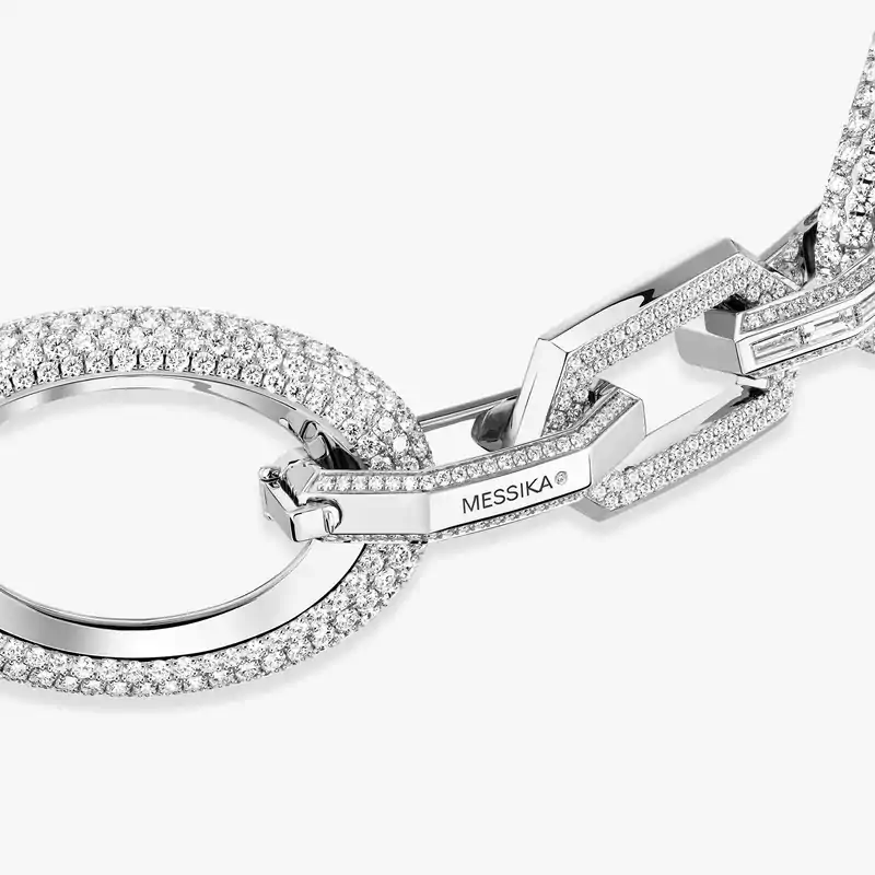 Groove Choker White Gold For Her Diamond Necklace 13497-WG