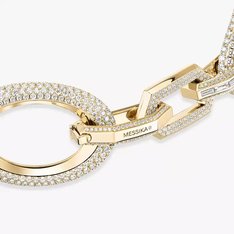 Groove Eng anliegende Halskette Für sie Diamant Kette Gelbgold 13497-YG
