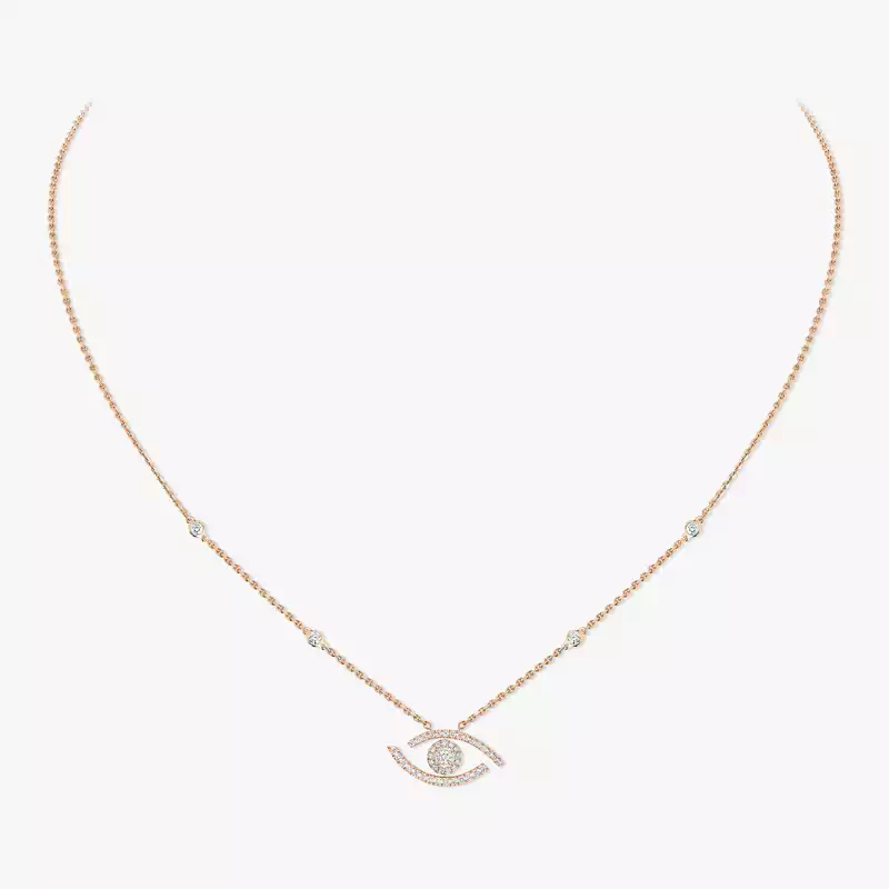 Collar Mujer Oro rosa Diamante Collar Lucky Eye Pavé 07525-PG
