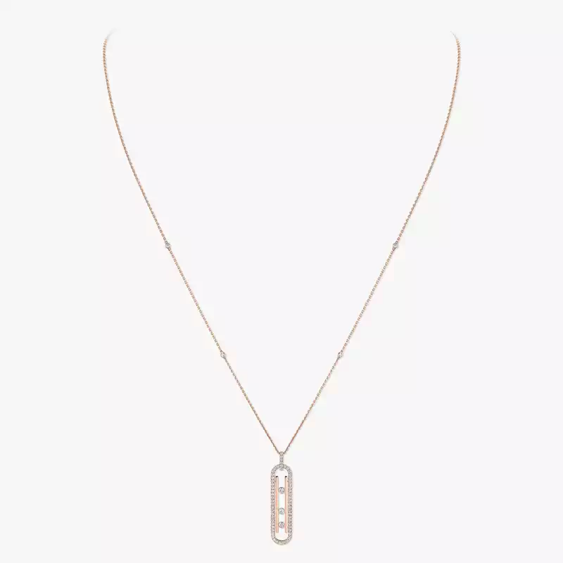 Move 10th项链 小号款  Pink Gold Diamond For Her Necklace 10032-PG