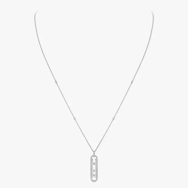 Move 10th项链 小号款  White Gold Diamond For Her Necklace 10032-WG