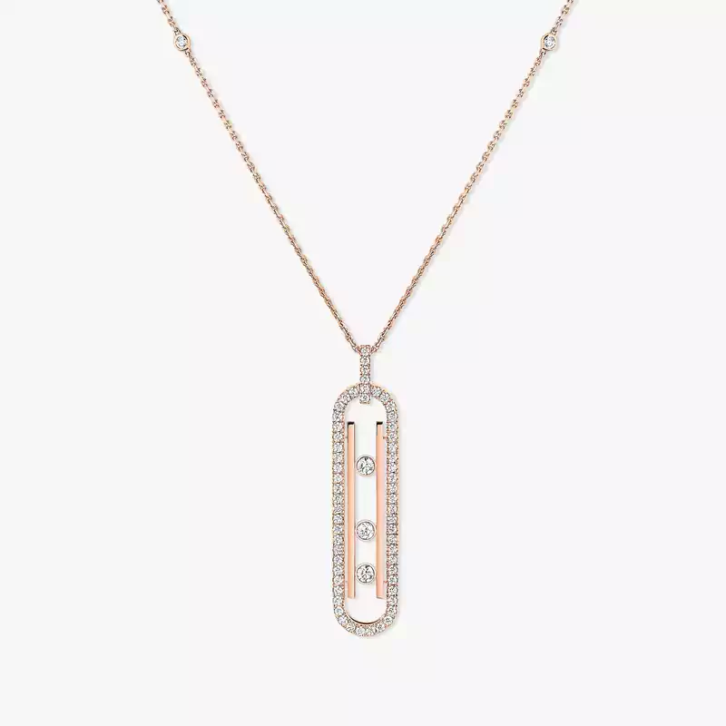 Move 10th项链 小号款  Pink Gold Diamond For Her Necklace 10032-PG