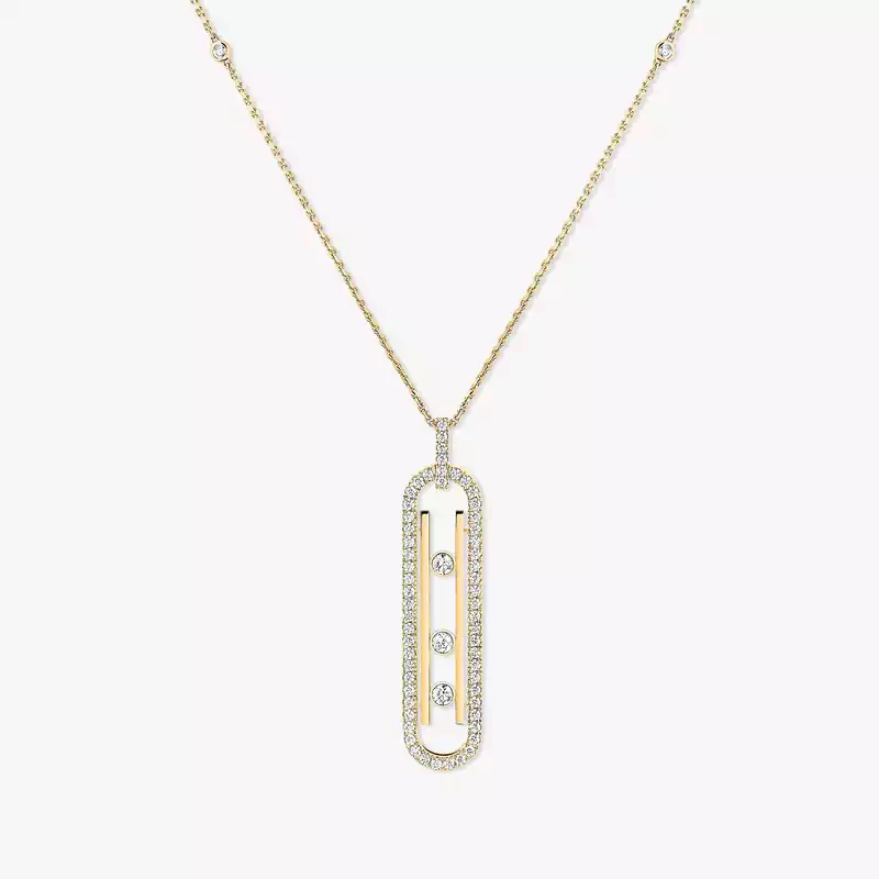 Move 10th项链 小号款  Yellow Gold Diamond For Her Necklace 10032-YG