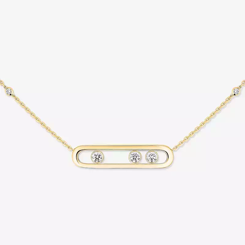 Move Yellow Gold Diamond For Her Necklace 03997-YG